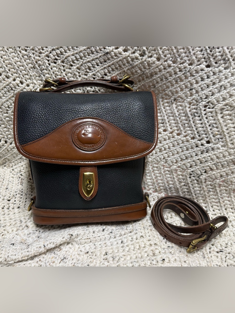 Vintage Dooney & Bourke Black and Brown Carrier